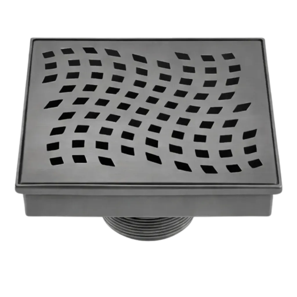 REJILLA DESAGUE CUADRADO 15X15CM GUN METAL UNIQUE