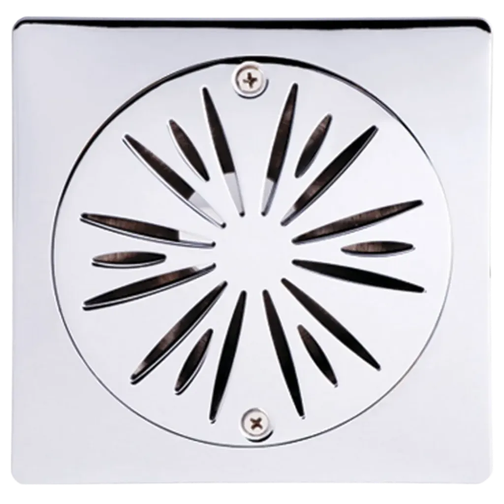 REJILLA CUADRADA PERFORADA ESTRELLA 15X15CM CROMADO FUNDICION PACIFICO