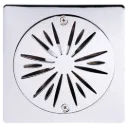 REJILLA CUADRADA PERFORADA ESTRELLA 15X15CM CROMADO FUNDICION PACIFICO