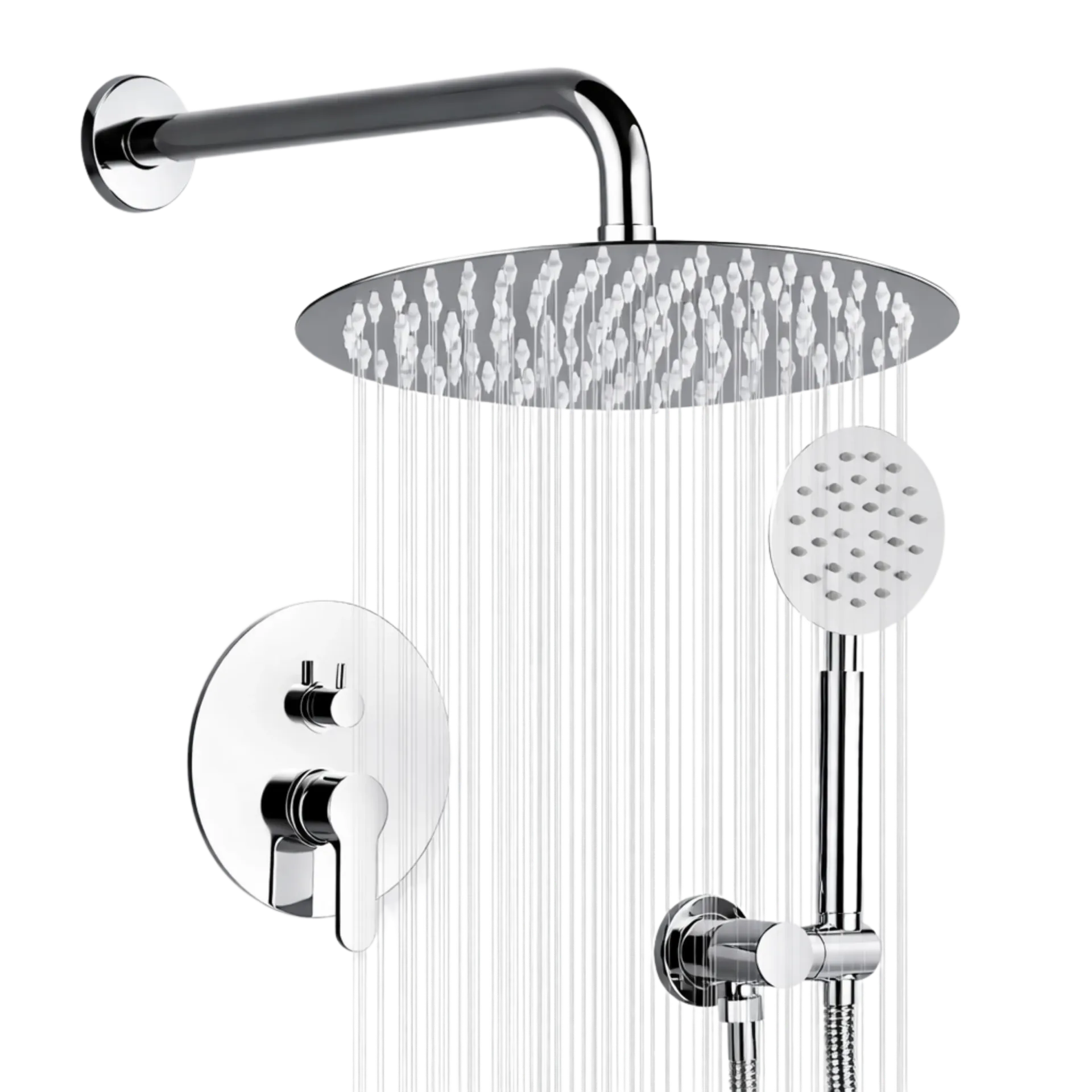 SET DE DUCHA REDONDO CON MONOMANDO Y DUCHA TELEFONO CROMADO SP
