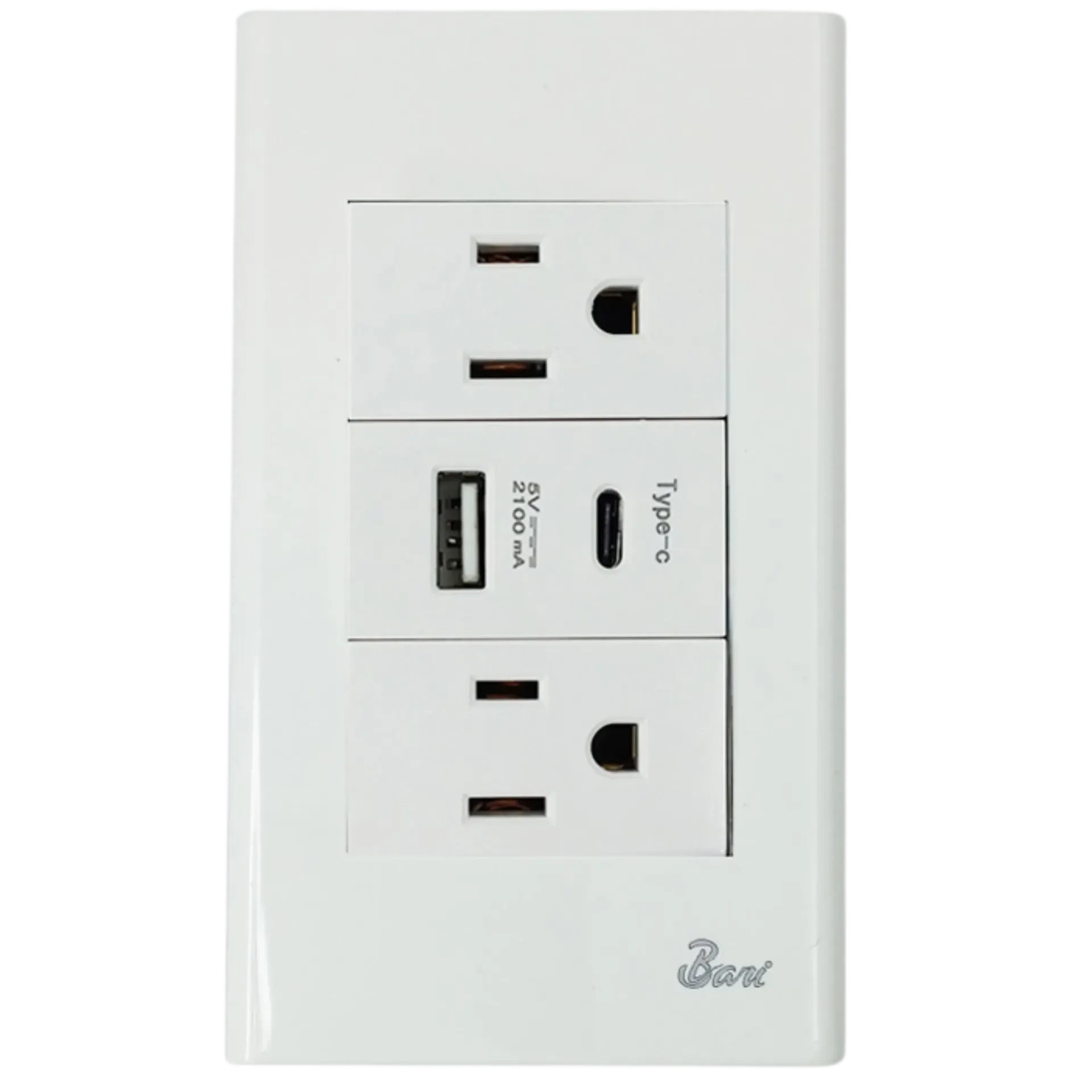 [INT.01.11] TOMA CORRIENTE DOBLE CON PUERTO USB SEMPLICE BARI