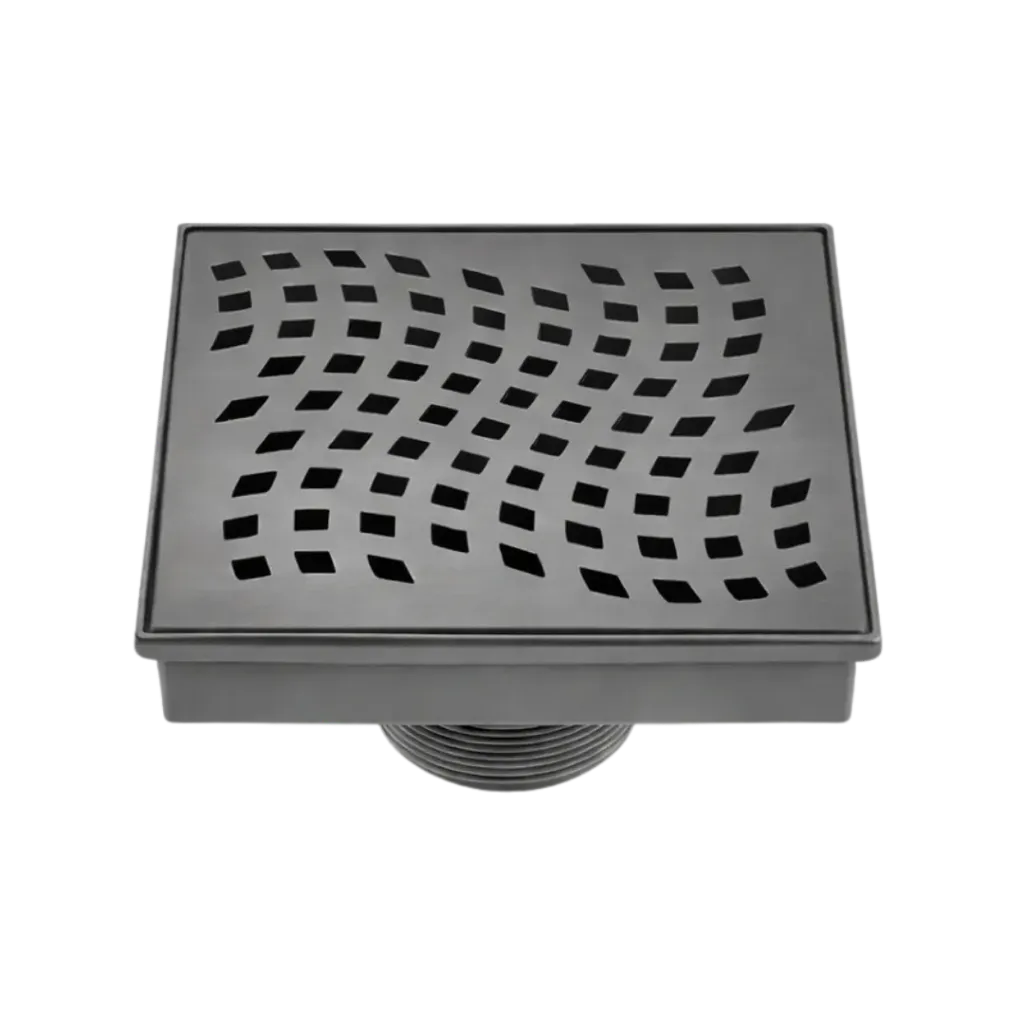 REJILLA DESAGUE CUADRADO 10X10CM GUN METAL UNIQUE