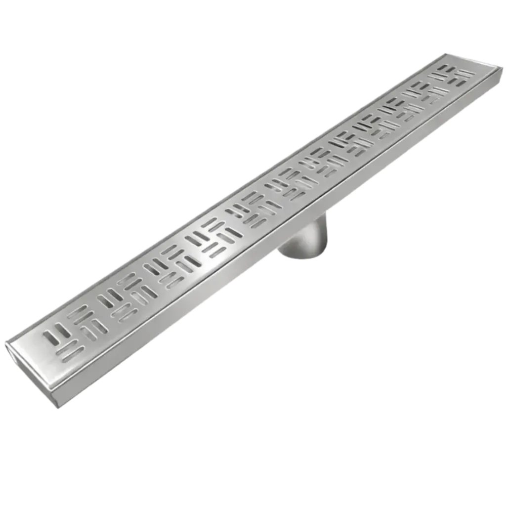 REJILLA DESAGUE RECTANGULAR PERFORADO ESTRIADO 90CM SATINADO UNIQUE
