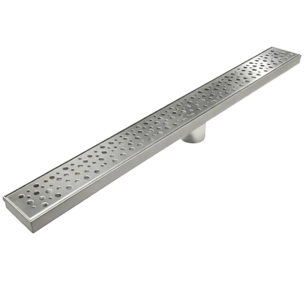 REJILLA DESAGUE RECTANGULAR PERFORADO 90CM SATINADO UNIQUE