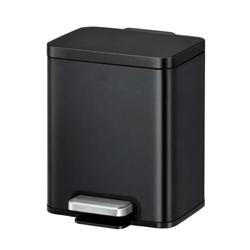 PAPELERA RECTANGULAR 8L NEGRO EKO