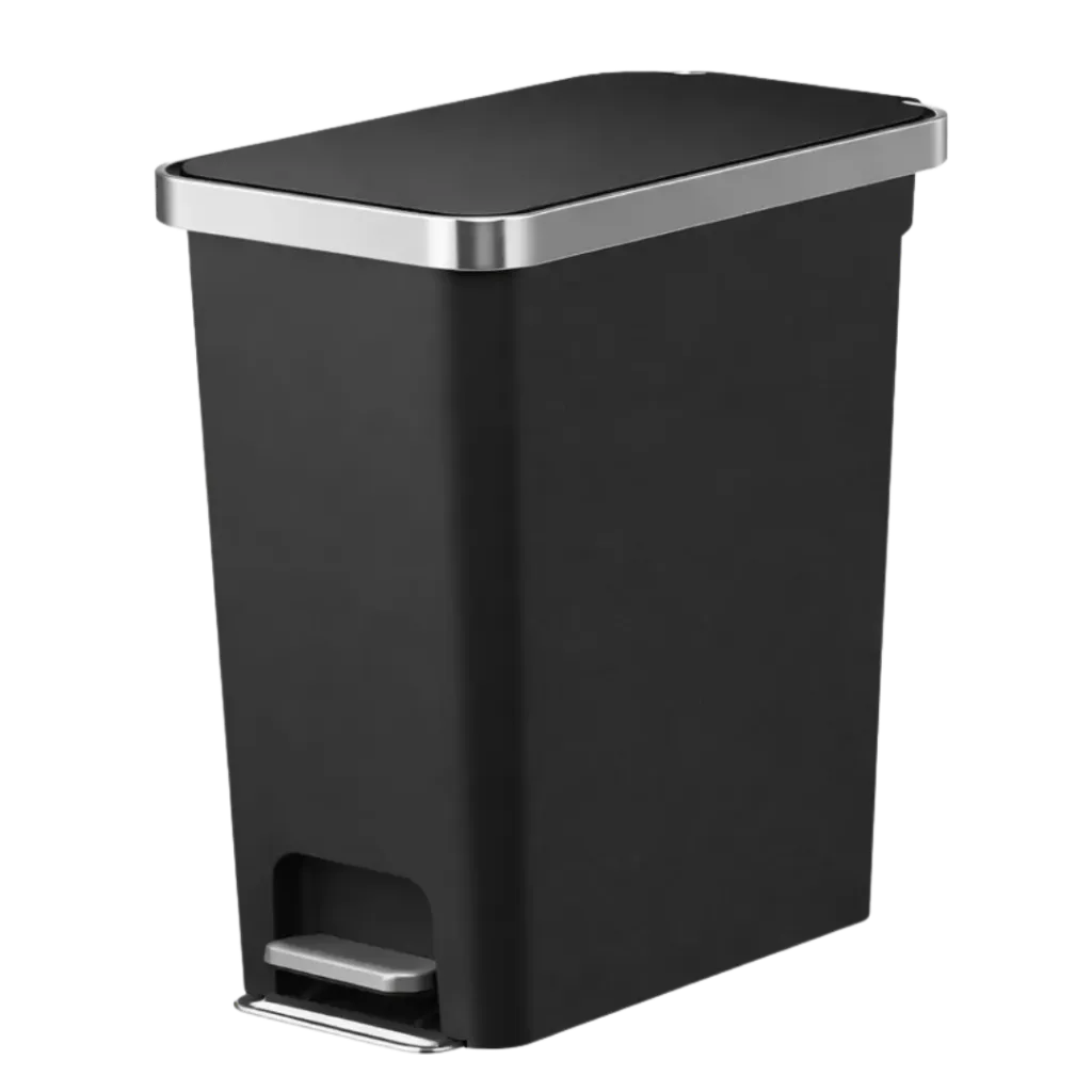PAPELERA RECTANGULAR PLASTICA 40L NEGRO EKO