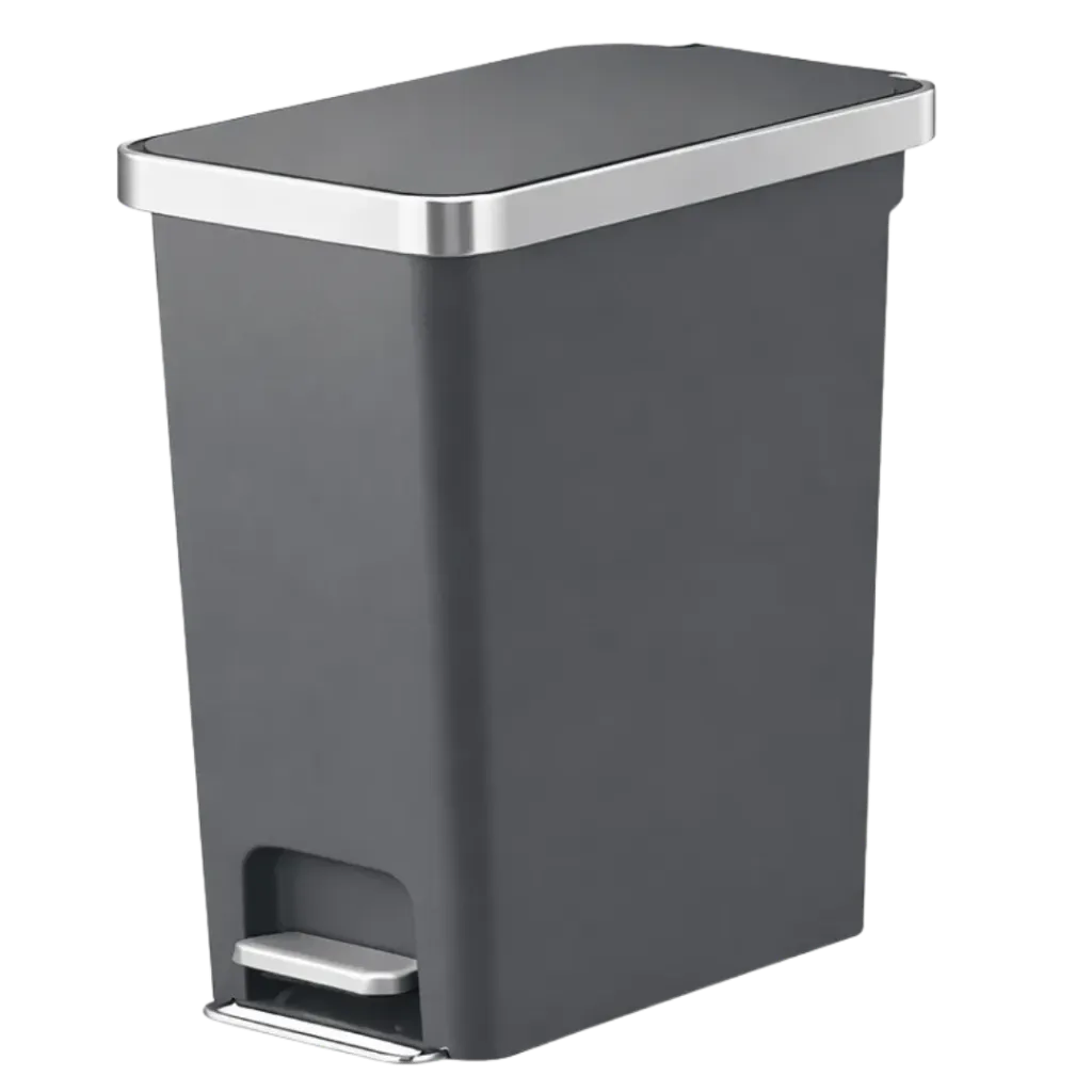 PAPELERA RECTANGULAR PLASTICA 40L GRIS EKO