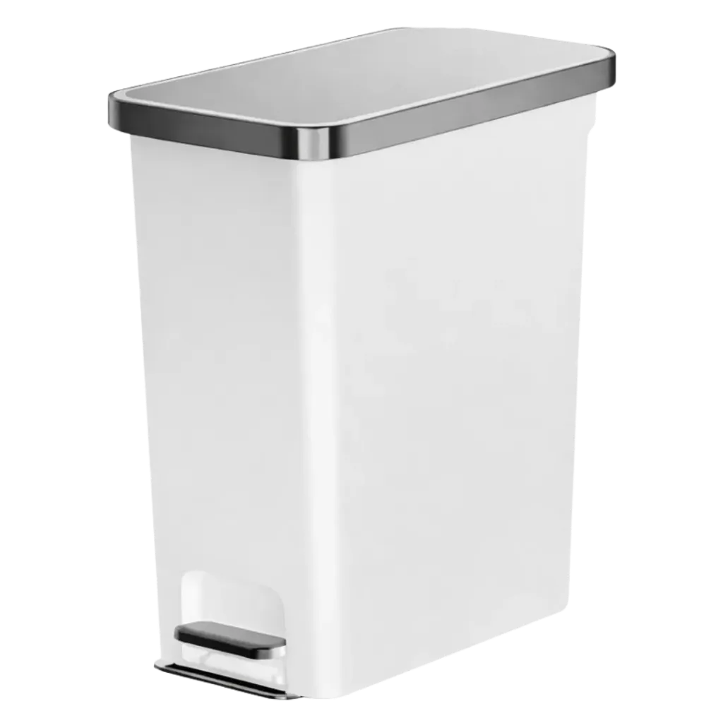PAPELERA RECTANGULAR PLASTICA 40L BLANCO EKO