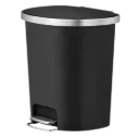 PAPELERA SEMI OVALADA PLASTICA 55L NEGRO EKO