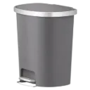 PAPELERA SEMI OVALADA PLASTICA 55L GRIS EKO