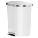 PAPELERA SEMI OVALADA PLASTICA 55L BLANCO EKO