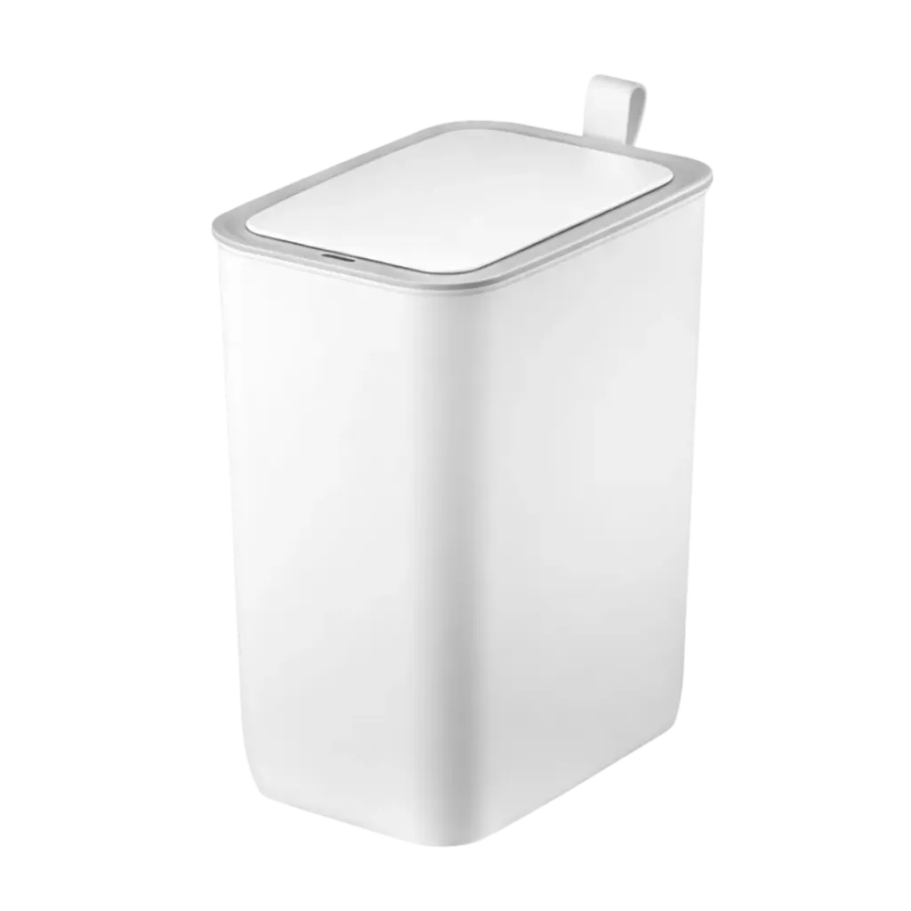 PAPELERA RECTANGULAR CON SENSOR 8L BLANCO EKO