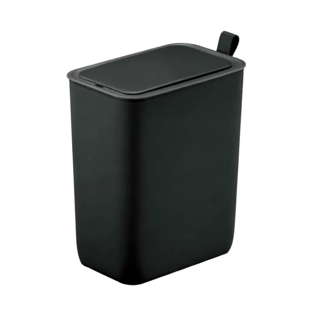 PAPELERA RECTANGULAR CON SENSOR 8L NEGRO EKO
