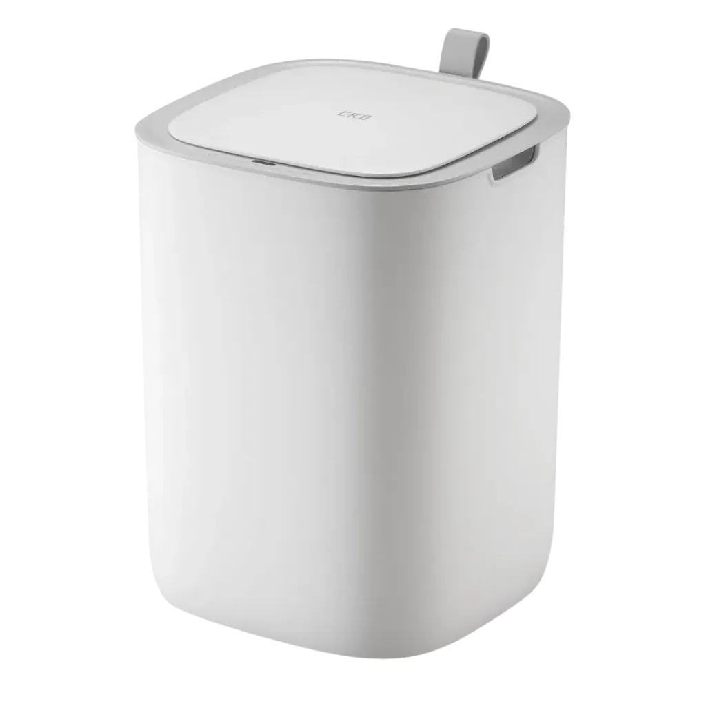PAPELERA CUADRADA CON SENSOR 12L BLANCO EKO