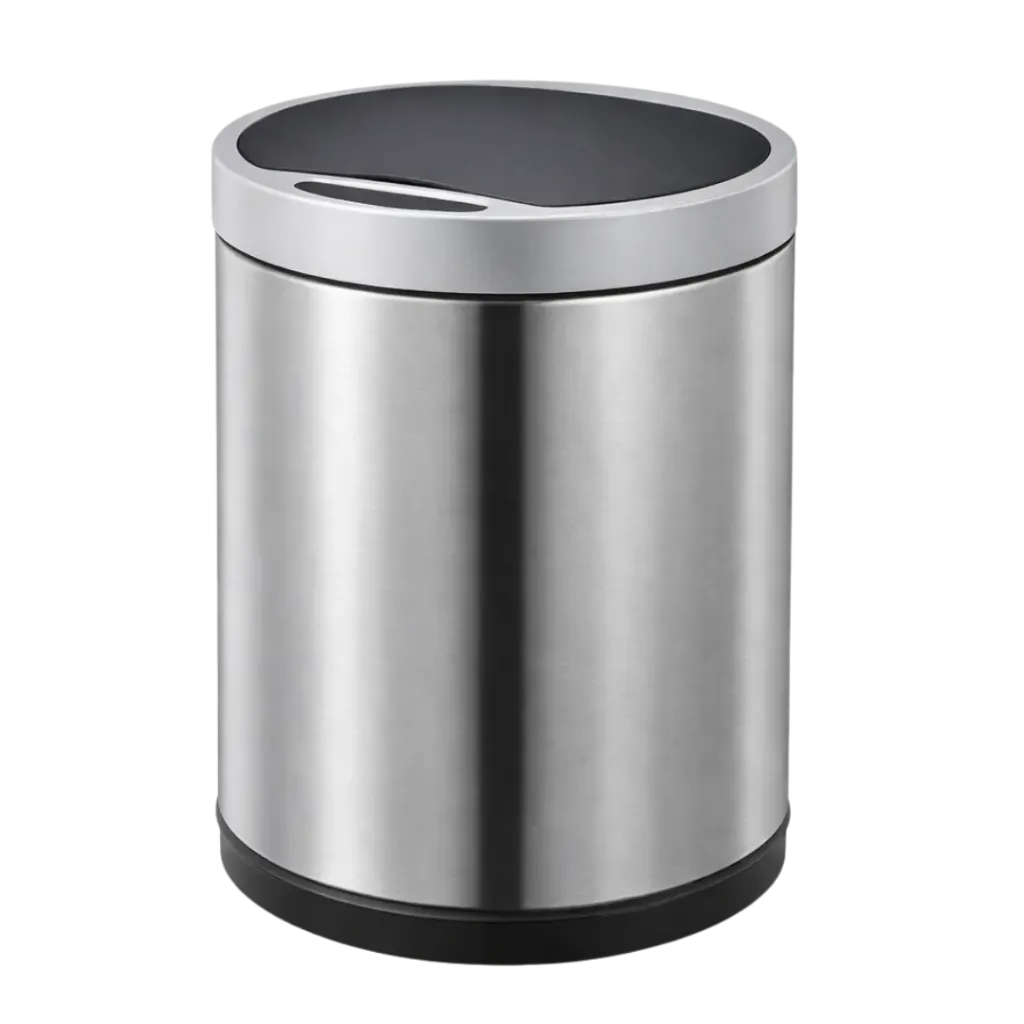 PAPELERA CILINDRICA CON SENSOR 9L SATINADO EKO