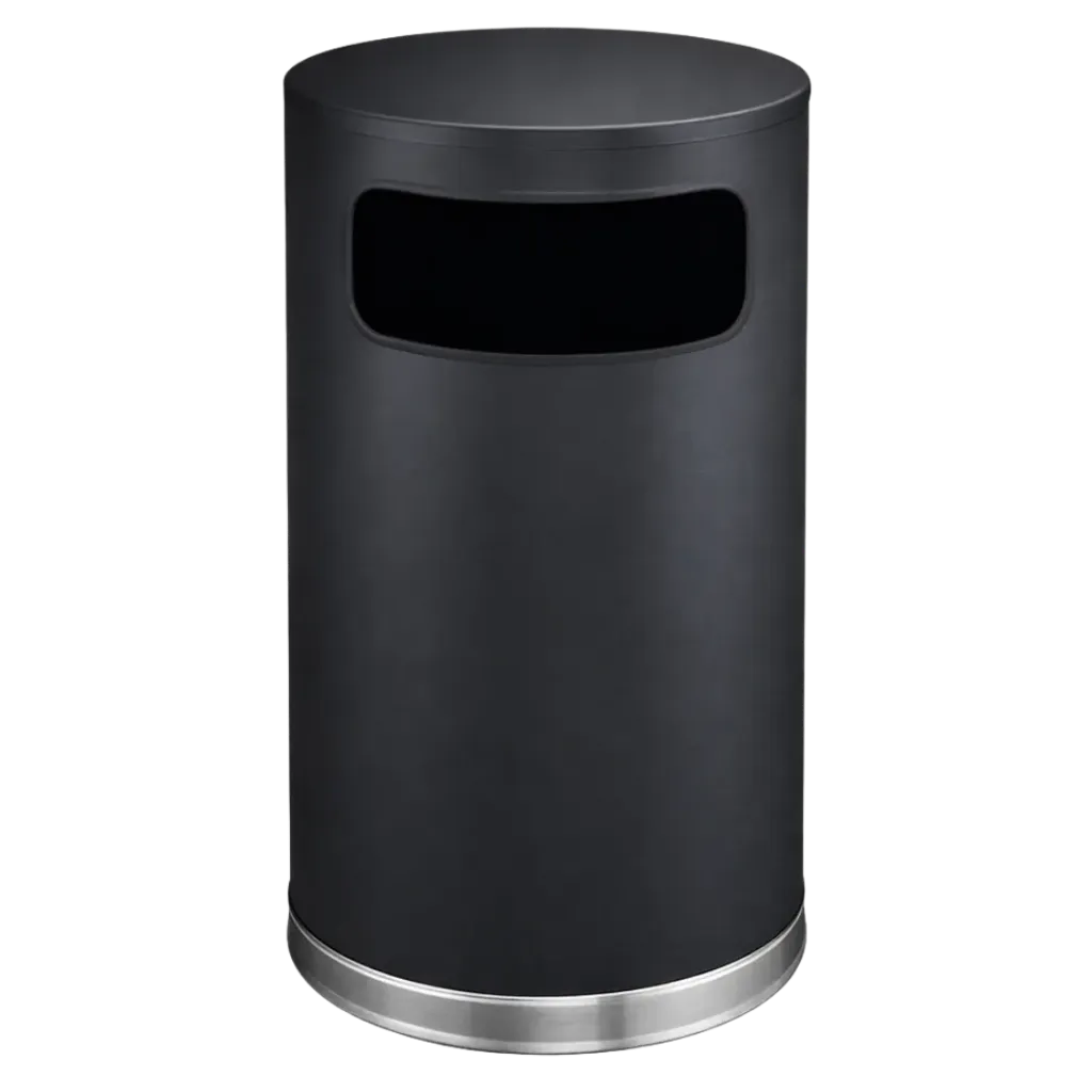 PAPELERA CILINDRICA CON APERTURA LATERAL 40L NEGRO EKO